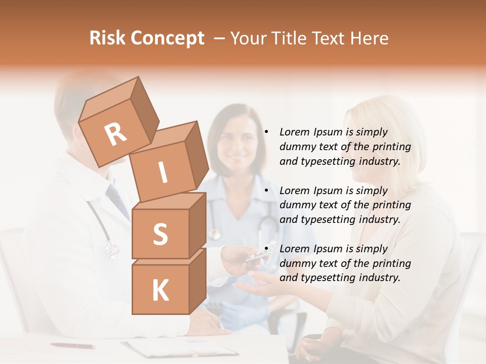 A Doctor Presenting Something To A Woman In A Meeting Room PowerPoint Template