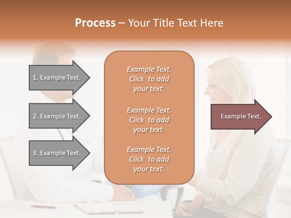 A Doctor Presenting Something To A Woman In A Meeting Room PowerPoint Template