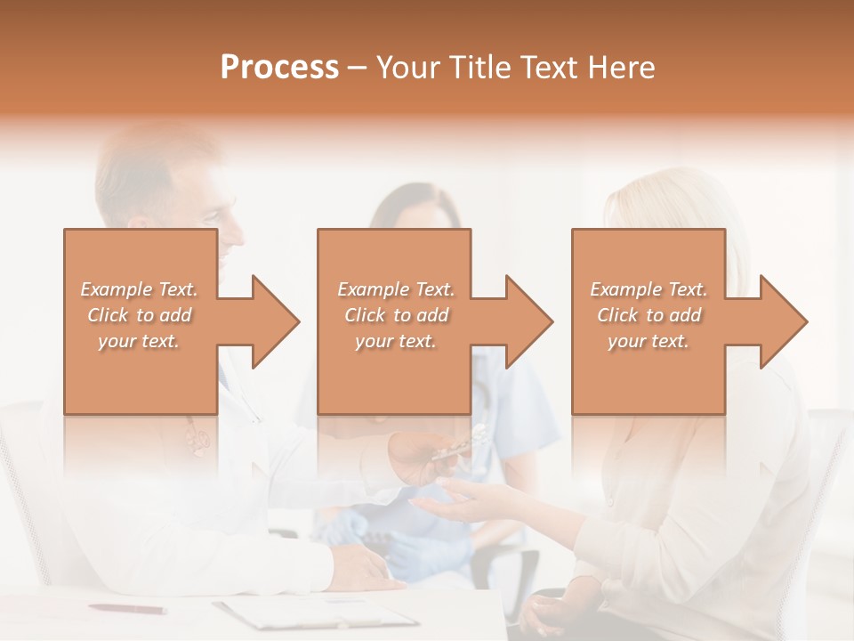 A Doctor Presenting Something To A Woman In A Meeting Room PowerPoint Template