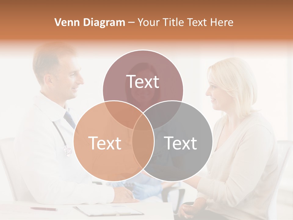 A Doctor Presenting Something To A Woman In A Meeting Room PowerPoint Template