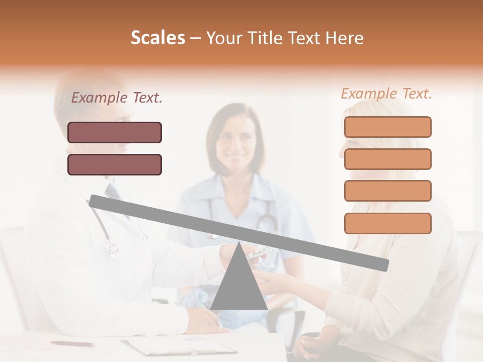 A Doctor Presenting Something To A Woman In A Meeting Room PowerPoint Template