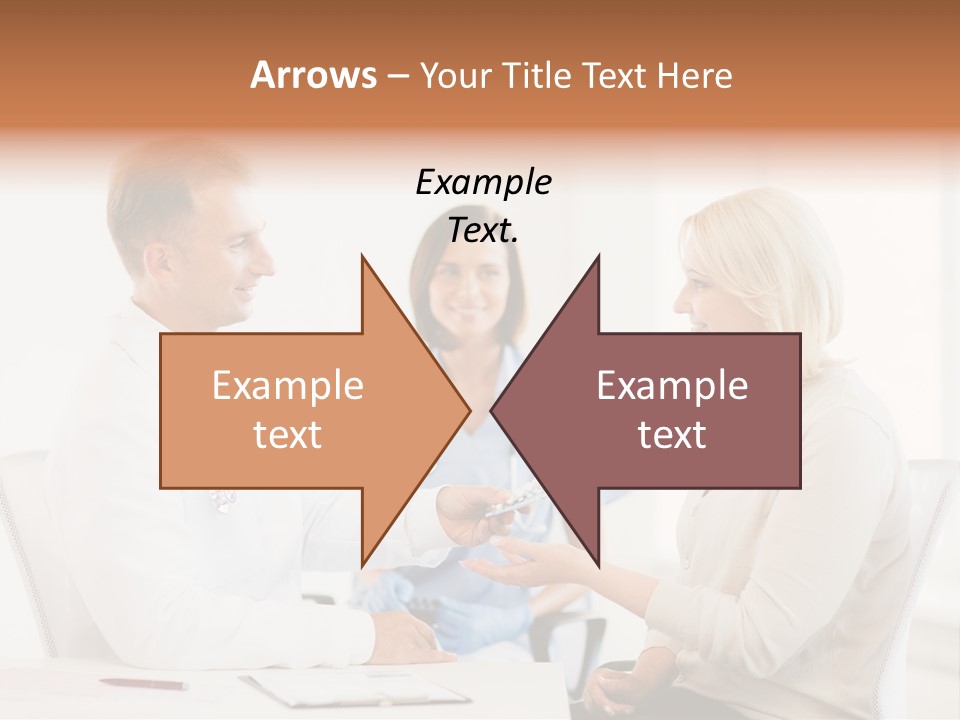 A Doctor Presenting Something To A Woman In A Meeting Room PowerPoint Template