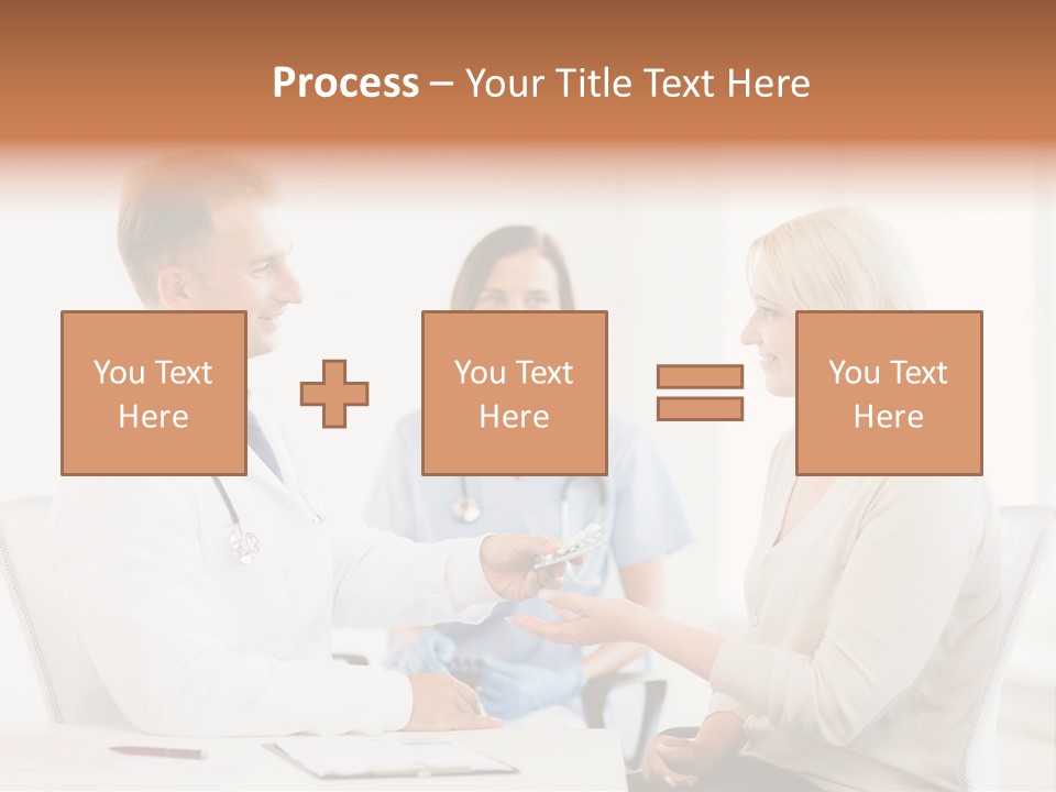 A Doctor Presenting Something To A Woman In A Meeting Room PowerPoint Template
