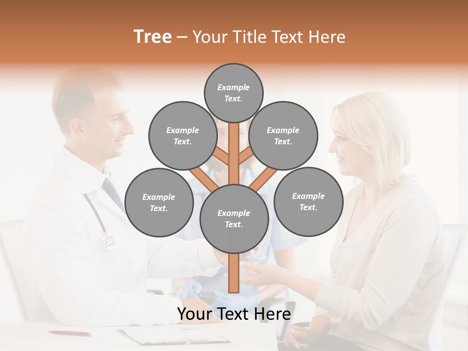 A Doctor Presenting Something To A Woman In A Meeting Room PowerPoint Template