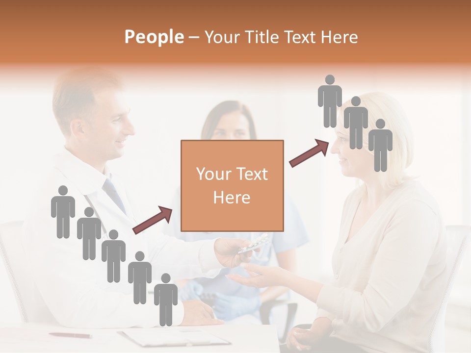 A Doctor Presenting Something To A Woman In A Meeting Room PowerPoint Template