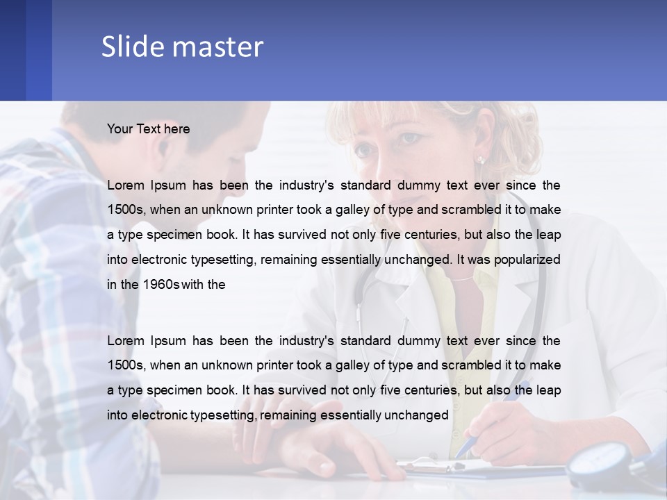 A Doctor Writing On A Clipboard Next To A Patient PowerPoint Template