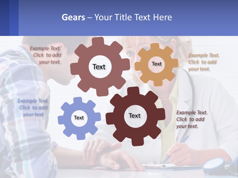 A Doctor Writing On A Clipboard Next To A Patient PowerPoint Template