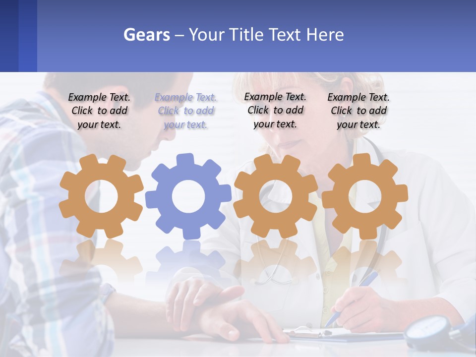 A Doctor Writing On A Clipboard Next To A Patient PowerPoint Template