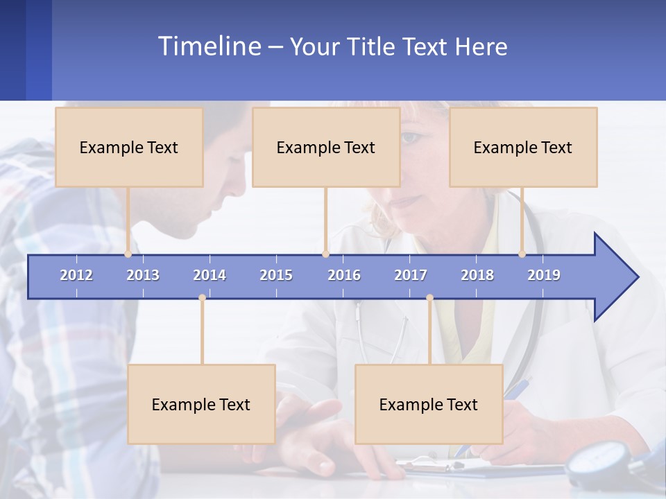 A Doctor Writing On A Clipboard Next To A Patient PowerPoint Template