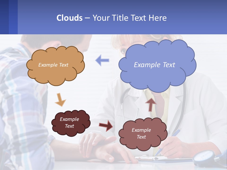 A Doctor Writing On A Clipboard Next To A Patient PowerPoint Template