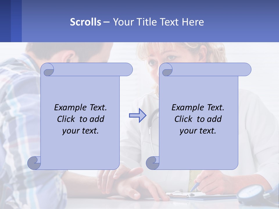 A Doctor Writing On A Clipboard Next To A Patient PowerPoint Template