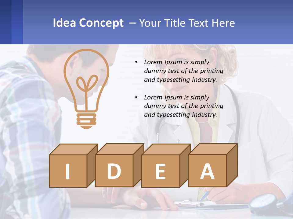A Doctor Writing On A Clipboard Next To A Patient PowerPoint Template