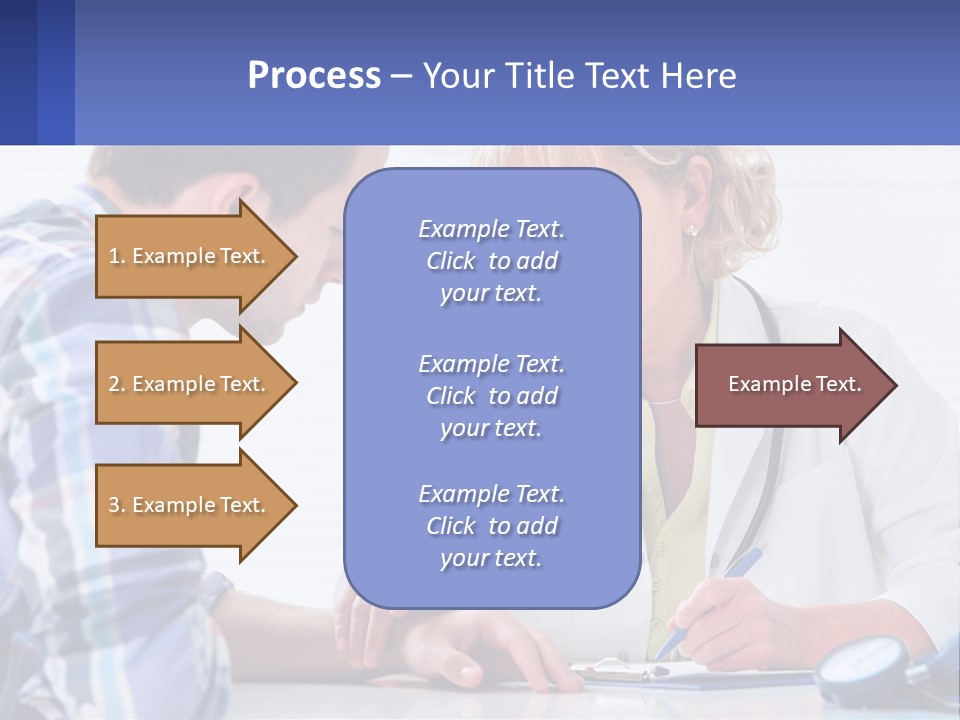 A Doctor Writing On A Clipboard Next To A Patient PowerPoint Template