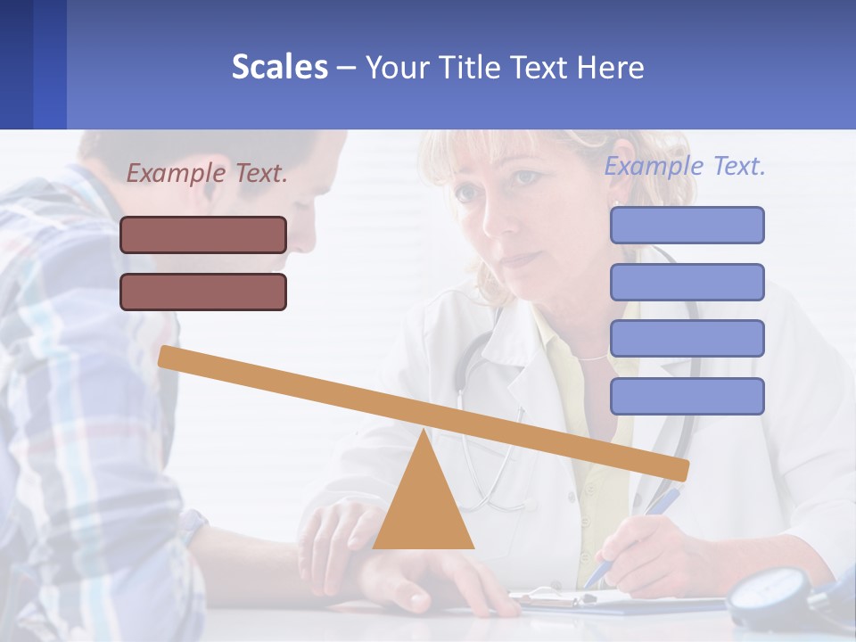 A Doctor Writing On A Clipboard Next To A Patient PowerPoint Template