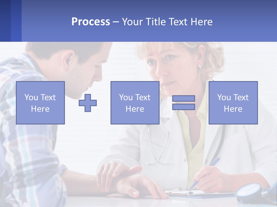 A Doctor Writing On A Clipboard Next To A Patient PowerPoint Template