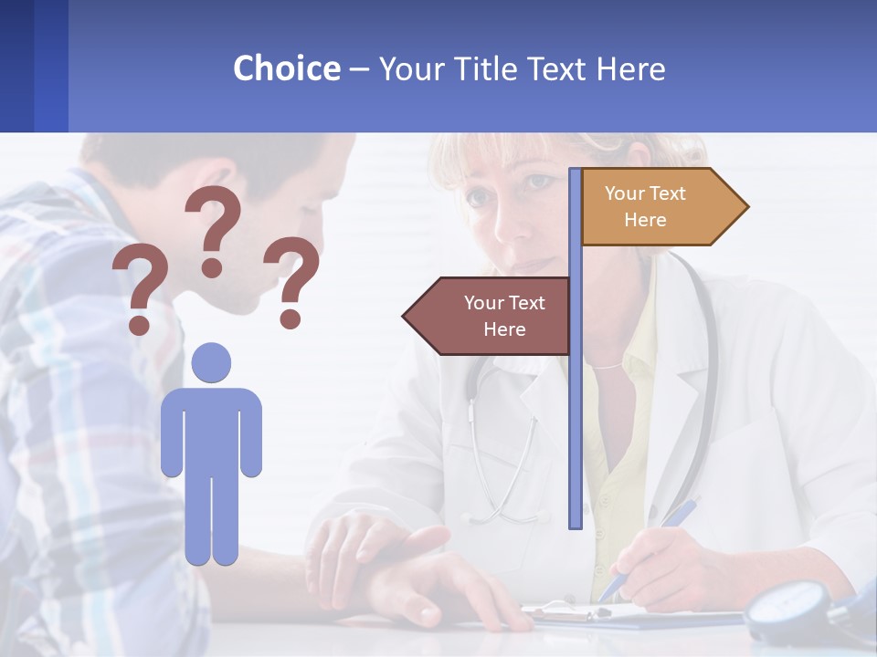 A Doctor Writing On A Clipboard Next To A Patient PowerPoint Template