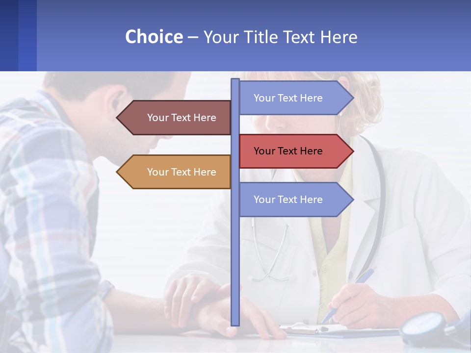 A Doctor Writing On A Clipboard Next To A Patient PowerPoint Template