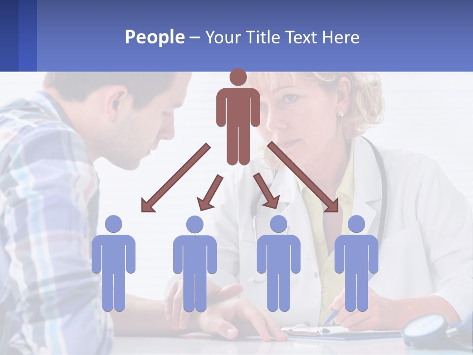 A Doctor Writing On A Clipboard Next To A Patient PowerPoint Template