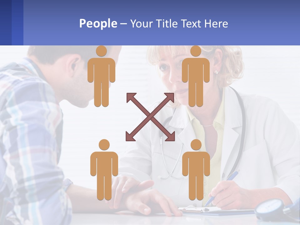 A Doctor Writing On A Clipboard Next To A Patient PowerPoint Template