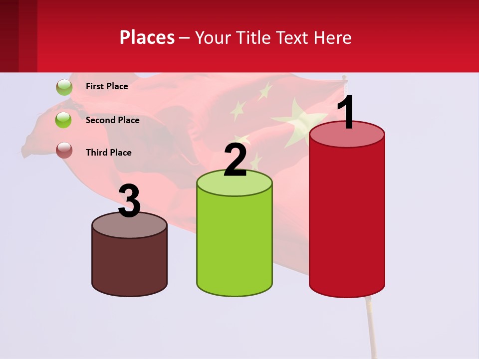 A Chinese Flag Flying In The Wind With A Blue Sky In The Background PowerPoint Template