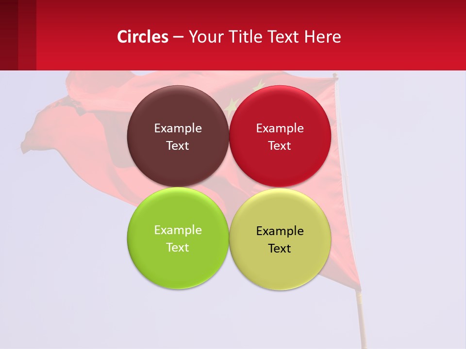 A Chinese Flag Flying In The Wind With A Blue Sky In The Background PowerPoint Template