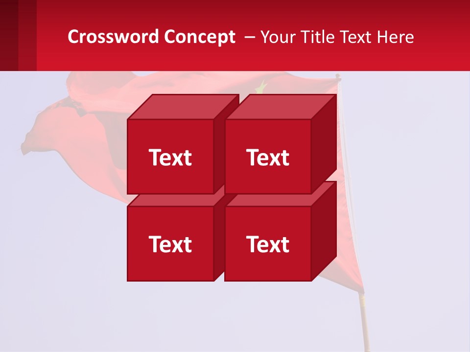 A Chinese Flag Flying In The Wind With A Blue Sky In The Background PowerPoint Template