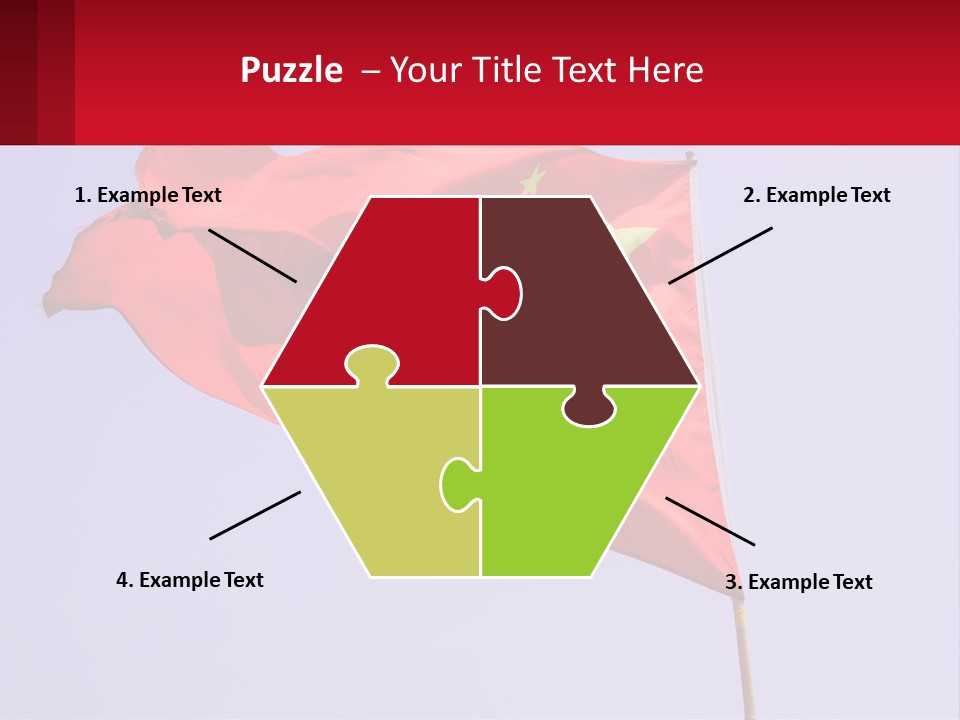 A Chinese Flag Flying In The Wind With A Blue Sky In The Background PowerPoint Template