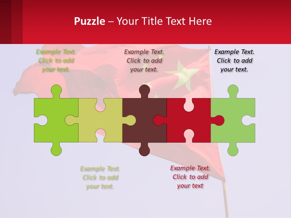 A Chinese Flag Flying In The Wind With A Blue Sky In The Background PowerPoint Template