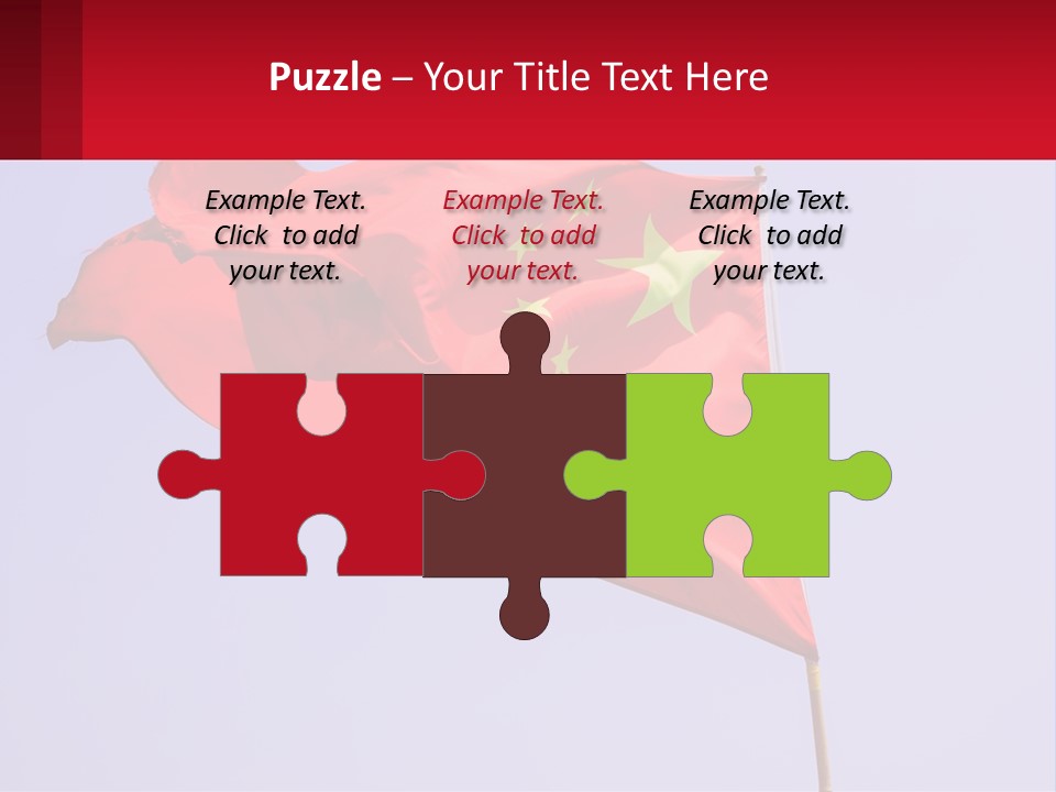 A Chinese Flag Flying In The Wind With A Blue Sky In The Background PowerPoint Template