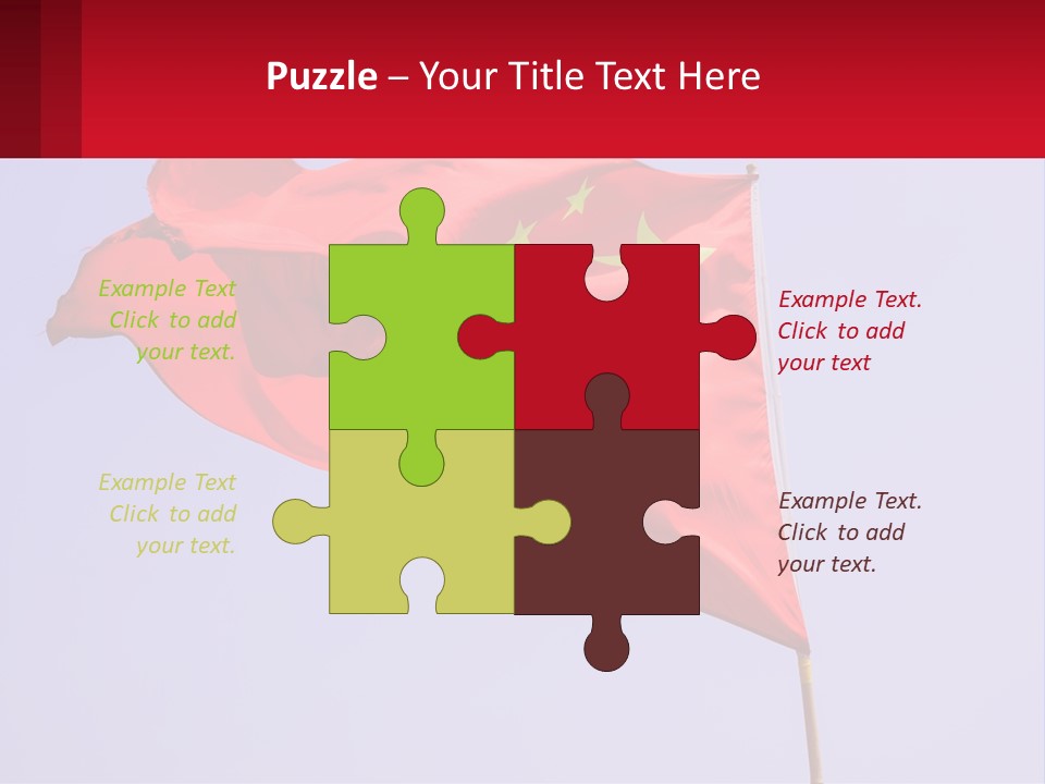 A Chinese Flag Flying In The Wind With A Blue Sky In The Background PowerPoint Template