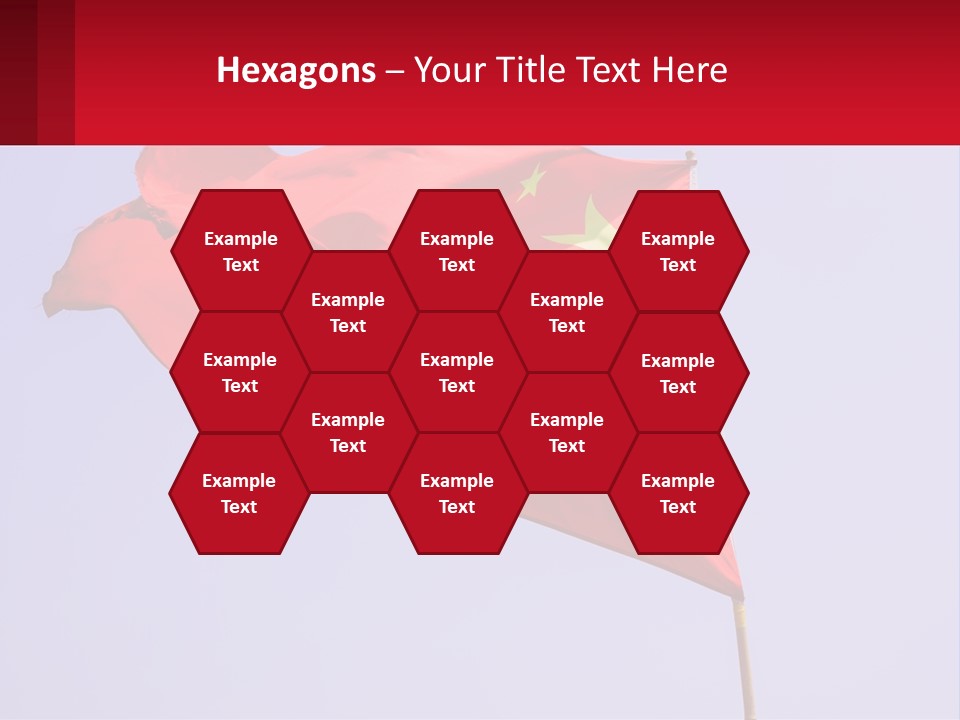 A Chinese Flag Flying In The Wind With A Blue Sky In The Background PowerPoint Template