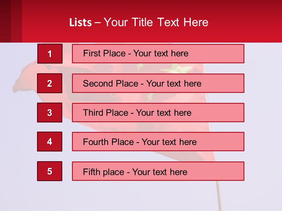 A Chinese Flag Flying In The Wind With A Blue Sky In The Background PowerPoint Template