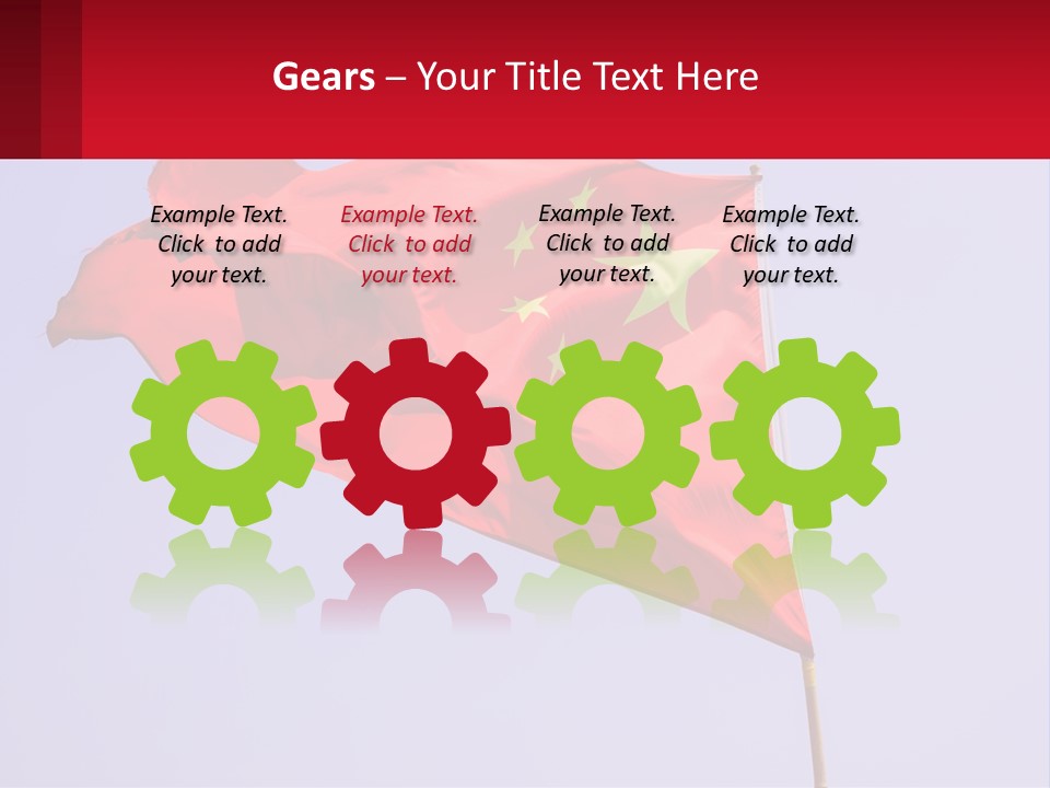 A Chinese Flag Flying In The Wind With A Blue Sky In The Background PowerPoint Template