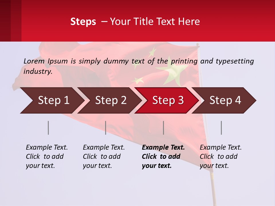 A Chinese Flag Flying In The Wind With A Blue Sky In The Background PowerPoint Template