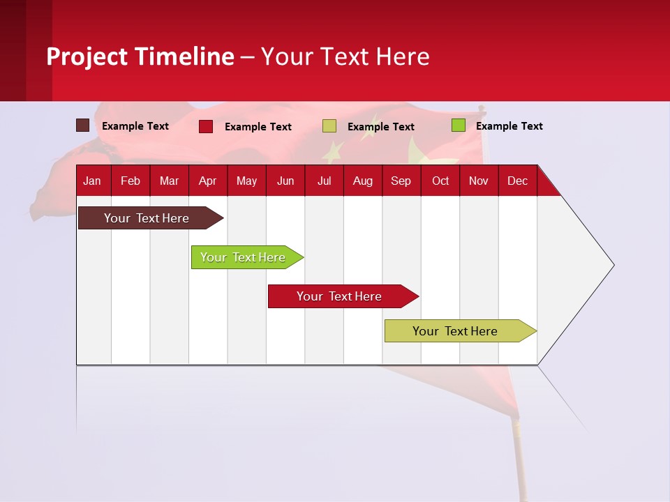 A Chinese Flag Flying In The Wind With A Blue Sky In The Background PowerPoint Template