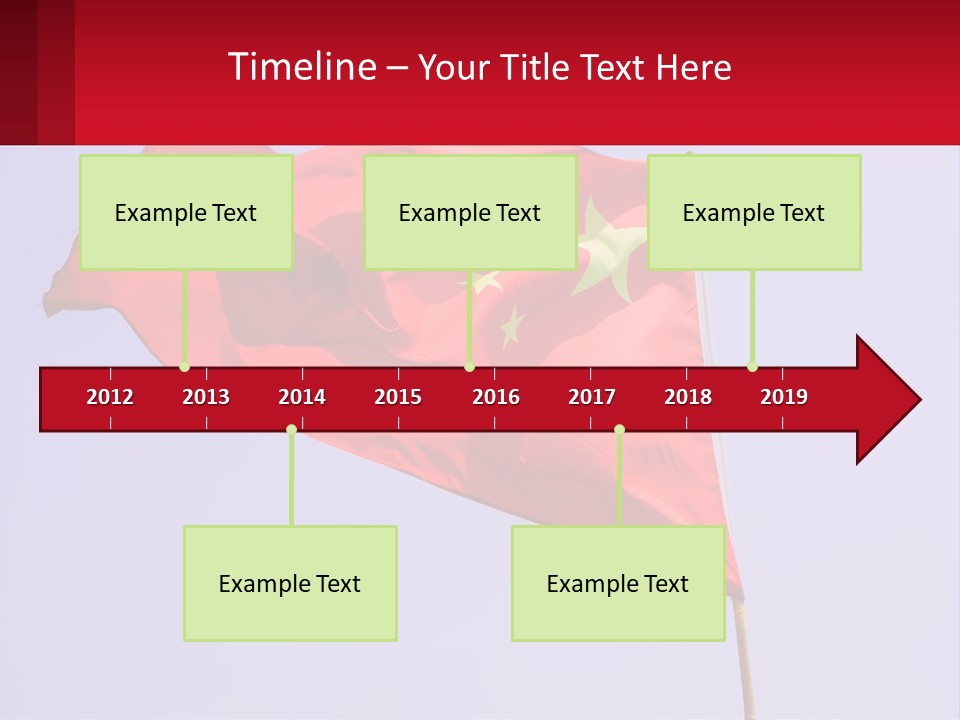 A Chinese Flag Flying In The Wind With A Blue Sky In The Background PowerPoint Template