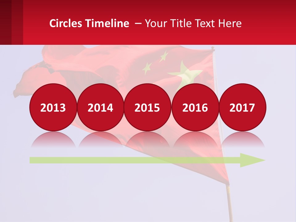 A Chinese Flag Flying In The Wind With A Blue Sky In The Background PowerPoint Template