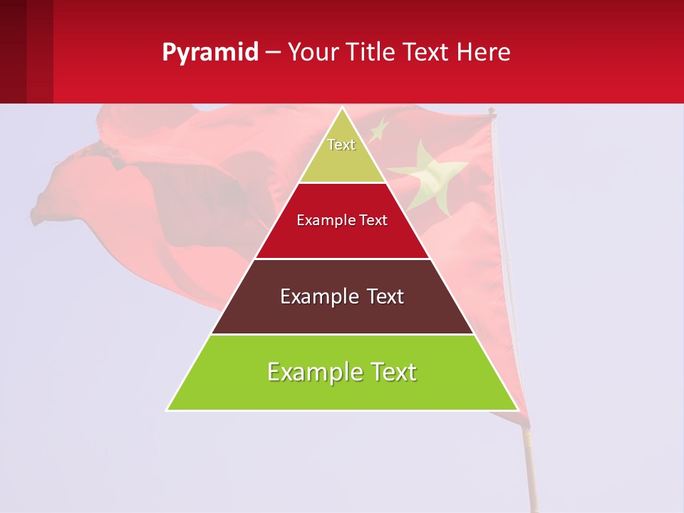 A Chinese Flag Flying In The Wind With A Blue Sky In The Background PowerPoint Template