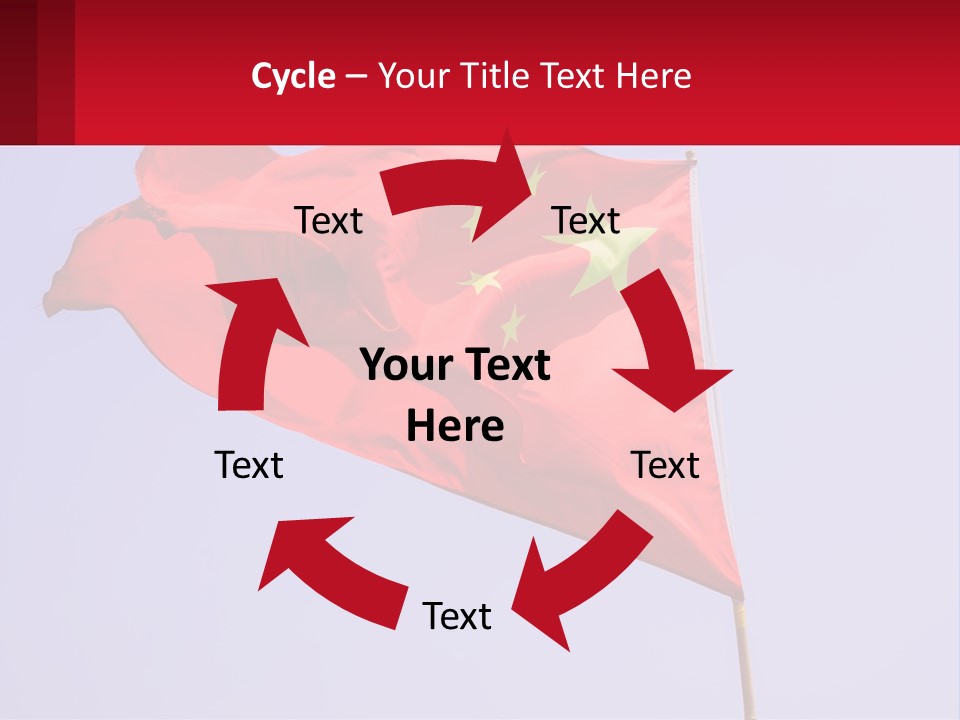 A Chinese Flag Flying In The Wind With A Blue Sky In The Background PowerPoint Template