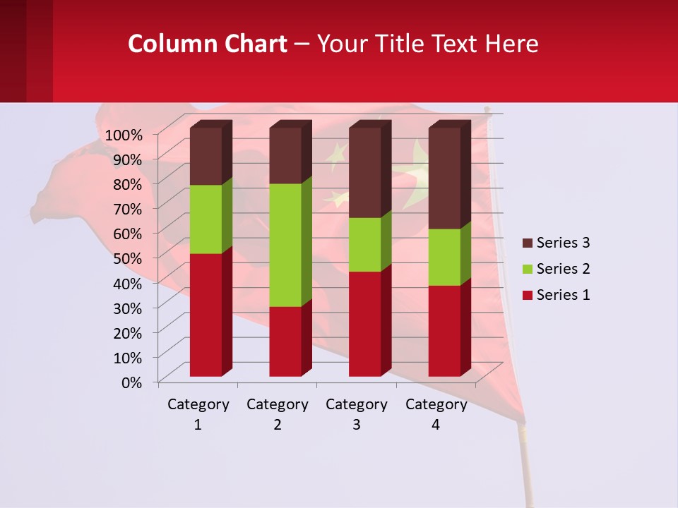 A Chinese Flag Flying In The Wind With A Blue Sky In The Background PowerPoint Template