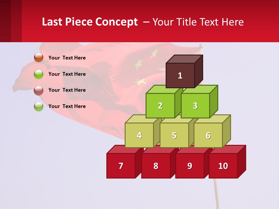 A Chinese Flag Flying In The Wind With A Blue Sky In The Background PowerPoint Template