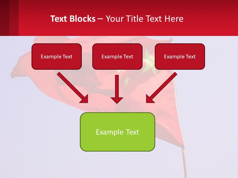 A Chinese Flag Flying In The Wind With A Blue Sky In The Background PowerPoint Template
