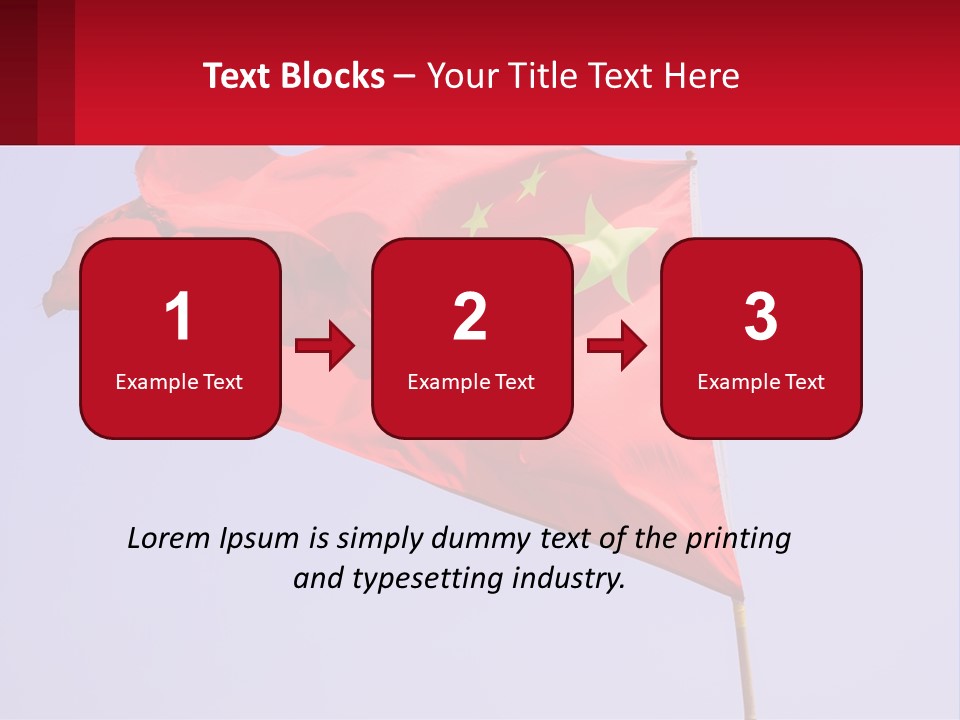 A Chinese Flag Flying In The Wind With A Blue Sky In The Background PowerPoint Template