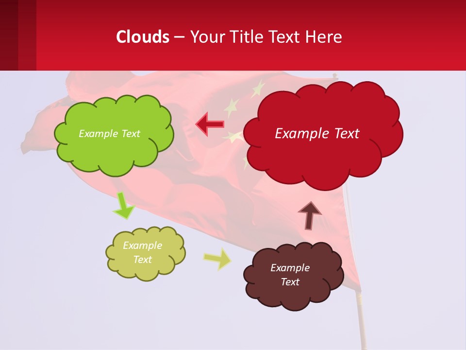 A Chinese Flag Flying In The Wind With A Blue Sky In The Background PowerPoint Template