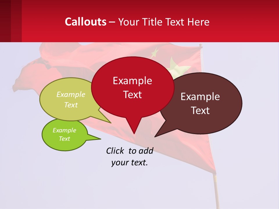 A Chinese Flag Flying In The Wind With A Blue Sky In The Background PowerPoint Template