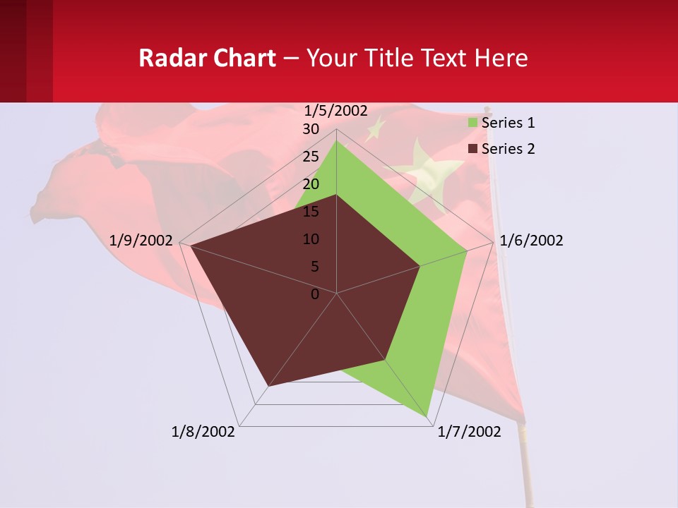 A Chinese Flag Flying In The Wind With A Blue Sky In The Background PowerPoint Template