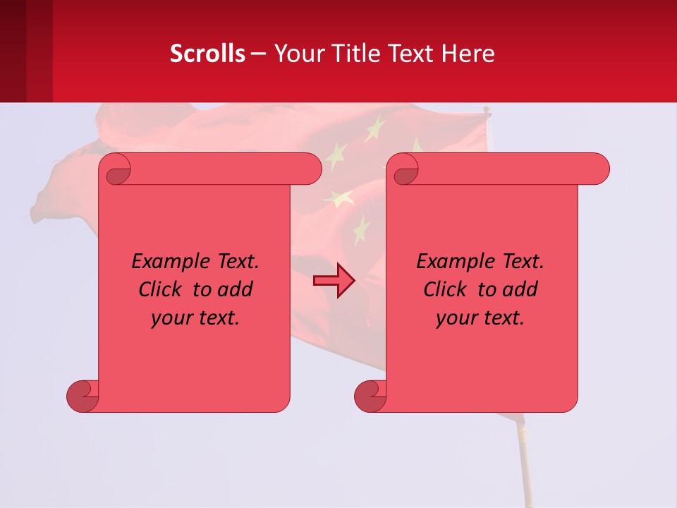 A Chinese Flag Flying In The Wind With A Blue Sky In The Background PowerPoint Template