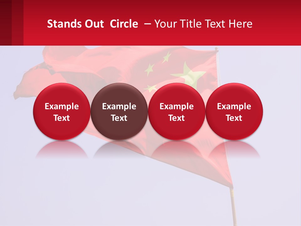 A Chinese Flag Flying In The Wind With A Blue Sky In The Background PowerPoint Template