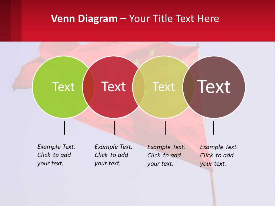 A Chinese Flag Flying In The Wind With A Blue Sky In The Background PowerPoint Template