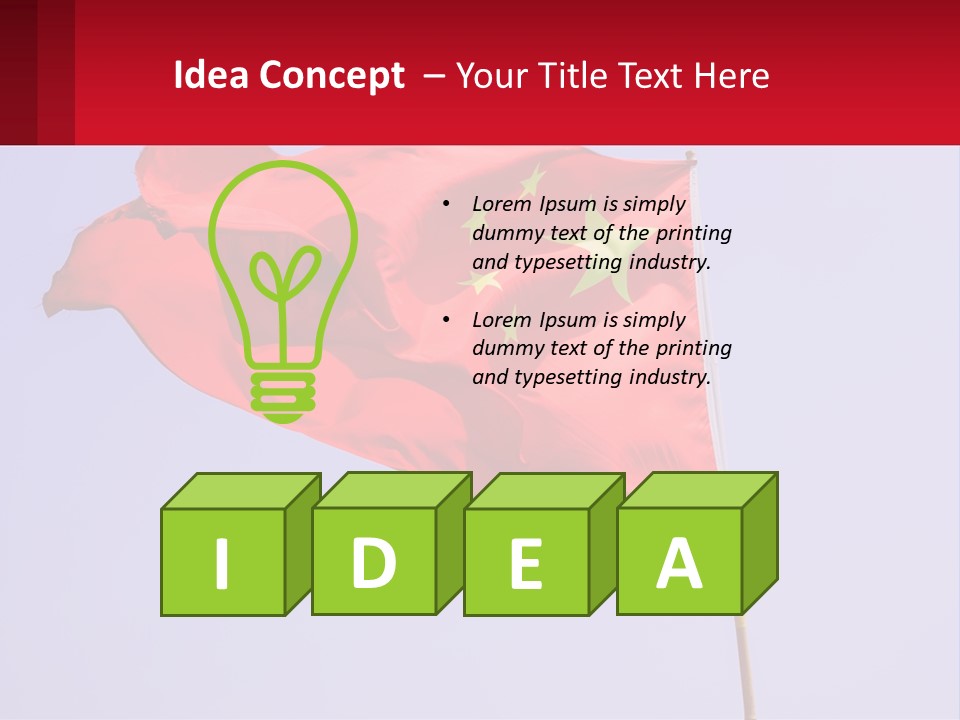 A Chinese Flag Flying In The Wind With A Blue Sky In The Background PowerPoint Template